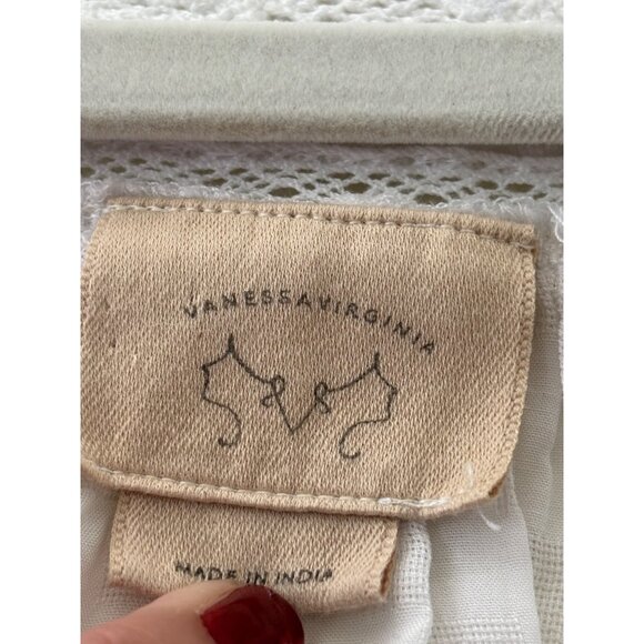 Anthropologie Vanessa Virginia Collaged Lace Ivory Top Embroidered Womens XS - Picture 8 of 15
